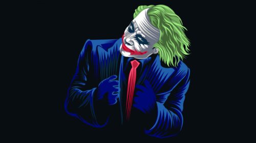 Dark Cinematic Joker Smiling Close Up High Resolution 4K Desktop Wallpaper