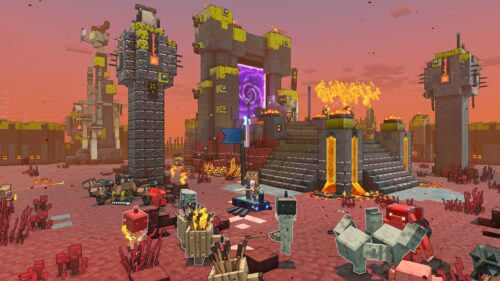 Minecraft Pixel World Landscape Gaming Wallpaper 4K High Definition Desktop Background