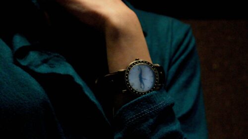 A Person Wearing a Vintage Analog Wristwatch Close-up Desktop Wallpaper