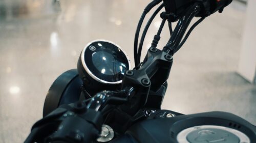 Yamaha Motorcycle Digital Dashboard Close-Up 4K Desktop Wallpaper