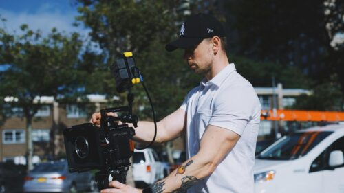Cinematic Filmmaker with Professional Camera 4K Desktop Wallpaper
