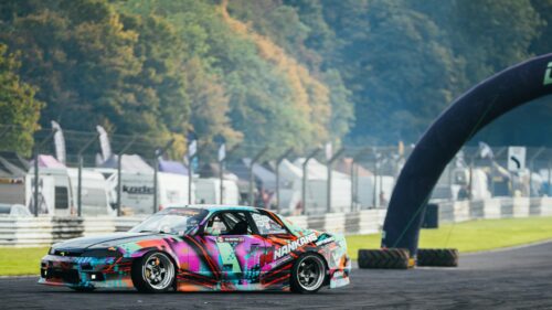 Vibrant Drift Spec Nissan Skyline Racing Car 4K Wallpaper