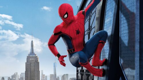 Epic Spider-Man Swinging Across NYC Skyline High Resolution Desktop Wallpaper