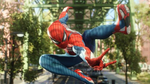 Epic Spider-Man Swinging Through New York City Skyscrapers High Definition Desktop Wallpaper