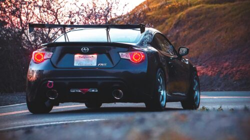 Scion FR-S Sports Car Sunset Road Drift 4K Desktop Wallpaper