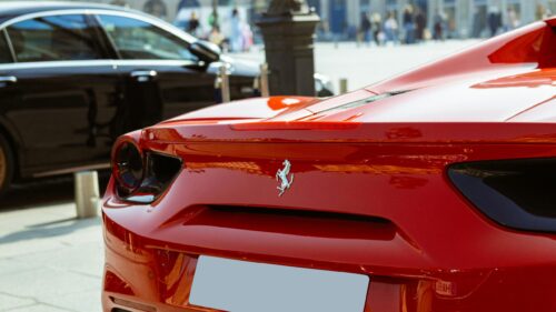Stunning Red Ferrari 488 Supercar Rear View 4K Desktop Wallpaper