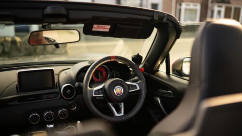 Abarth 124 Spider Interior Luxury Sports Car 4K Wallpaper