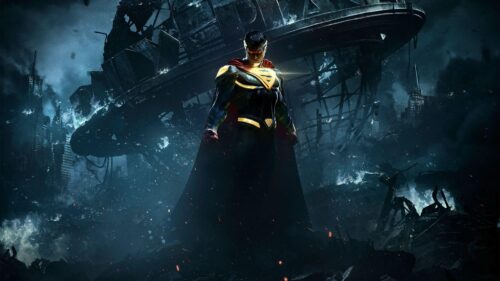 Epic Superman Flying Above Metropolis Skyline 4K Desktop Wallpaper