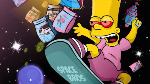 Iconic The Simpsons Family Sitting on Couch 4K Desktop Wallpaper