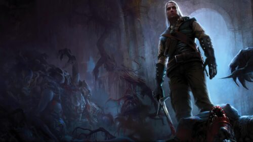 Geralt of Rivia Standing in Foggy Forest The Witcher 3 Wild Hunt 4K Desktop Wallpaper