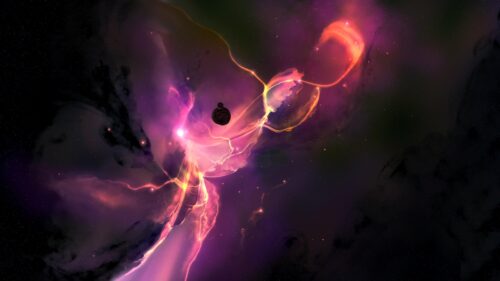 Stunning Deep Space Nebula with Glowing Cosmic Gas and Planets 4K Wallpaper