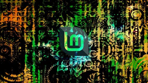 Linux Mint Abstract Grunge Artistic Desktop Wallpaper
