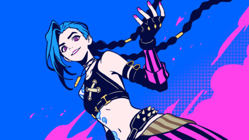 Jinx Arcane Vibrant Pop Art Style League of Legends PC Wallpaper