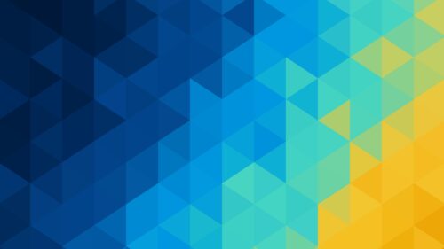 Abstract Geometric Triangles Blue and Gold Gradient 4K Wallpaper