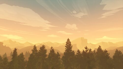 Stunning Golden Hour Mountain Forest Landscape Desktop Wallpaper