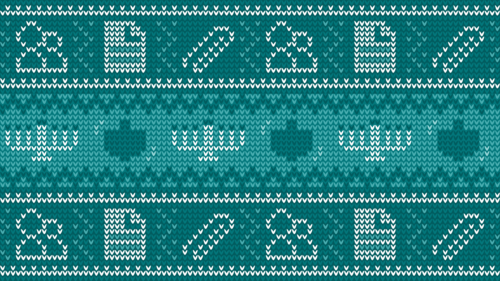 Festive Hanukkah Knitted Pattern Teal PC Desktop Wallpaper