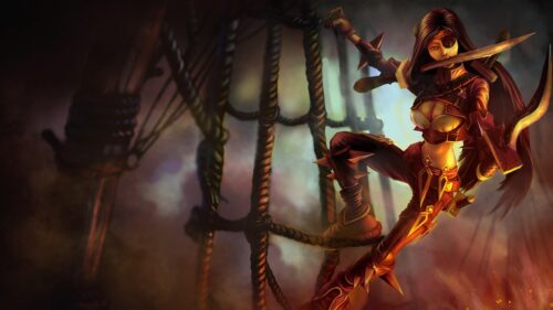 Katarina Pirate Assassin Fantasy League of Legends 4K PC Wallpaper