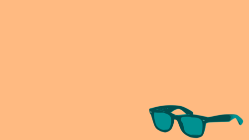 Minimalist Teal Sunglasses on Peach Pastel Background PC Wallpaper