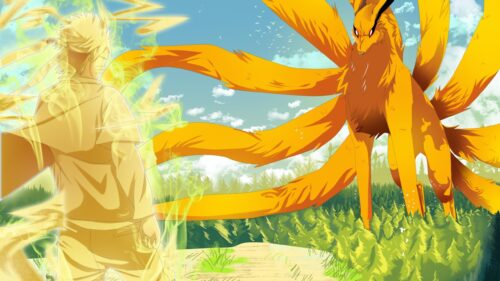 Naruto Uzumaki and Kurama Nine Tails Beast Anime 4K Wallpaper