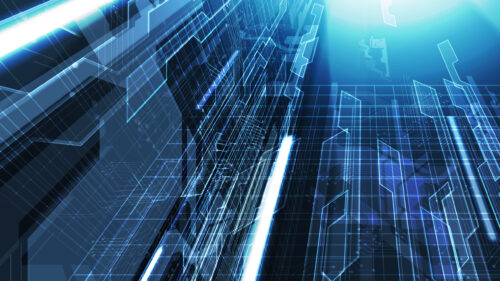 Futuristic Cyber Blue Circuit Board Abstract Technology 4K Wallpaper
