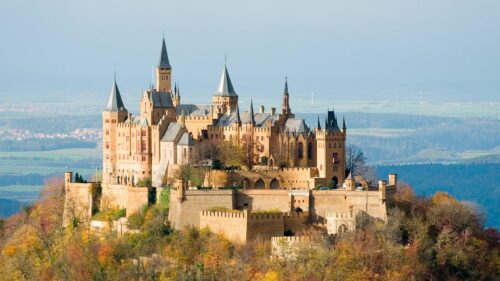 Stunning Hohenzollern Castle Germany Aerial View Desktop Wallpaper
