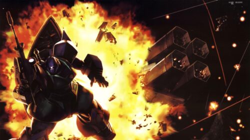 Gundam Gelgoog Battle Explosion Anime PC Wallpaper