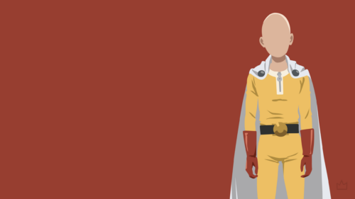 Minimalist Saitama One Punch Man Character 4K Desktop Wallpaper
