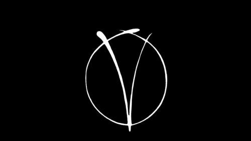 Minimalist V for Vendetta Logo Black and White Desktop Wallpaper