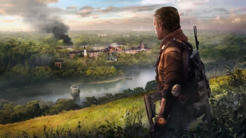 The Division 2 Agent Overlooking Post Apocalyptic Washington DC PC Wallpaper