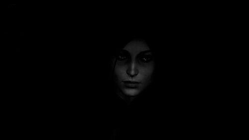 Mysterious Woman Portrait in Deep Black Shadow 4K Desktop Wallpaper