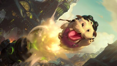 League of Legends Poro Cannon Launch Action Desktop Wallpaper