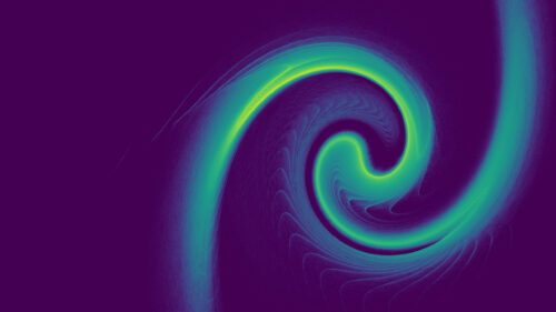 Abstract Neon Green Swirl on Deep Purple Background 4K Wallpaper