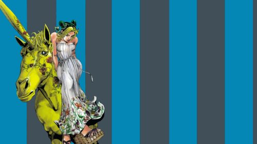 Jolyne Cujoh with Unicorn Anime Art PC Wallpaper