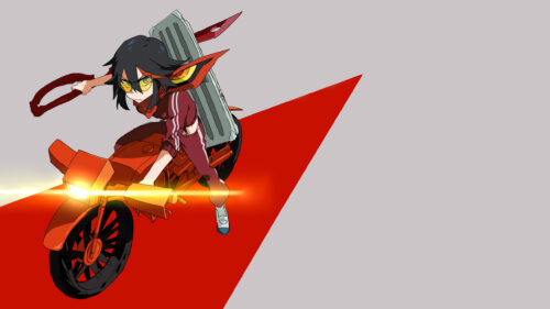 Ryuko Matoi Kill la Kill Anime Character Riding Motorcycle PC Wallpaper