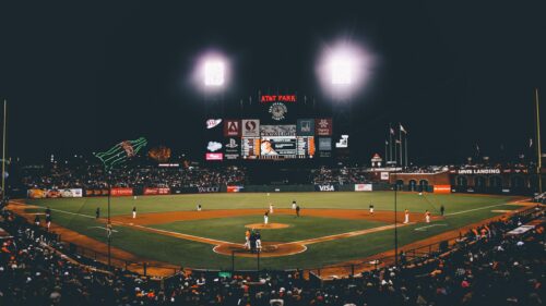 Stunning Night View of AT&T Park Baseball Stadium 4K PC Wallpaper
