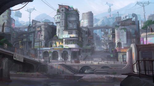 Futuristic Post-Apocalyptic Urban Cityscape 4K PC Wallpaper
