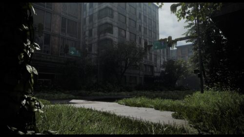 Post Apocalyptic Abandoned City Overgrown by Nature 4K Desktop Wallpaper