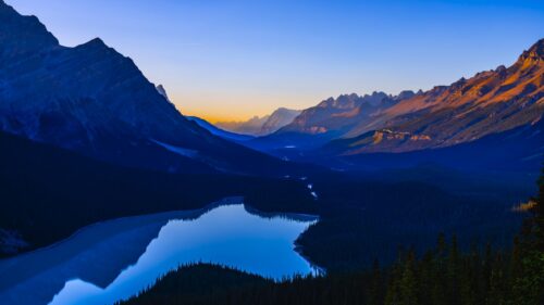 Breathtaking Mountain Lake at Sunrise Landscape 4K Wallpaper