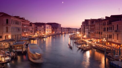 Breathtaking Sunset over Venice Grand Canal Italy 4K Desktop Wallpaper