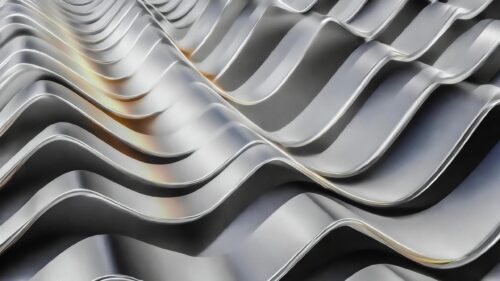 Abstract Liquid Silver Waves 3D Metallic Surface PC Wallpaper