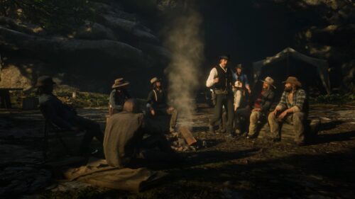Red Dead Redemption 2 Van der Linde Gang Campfire Scene 4K PC Wallpaper