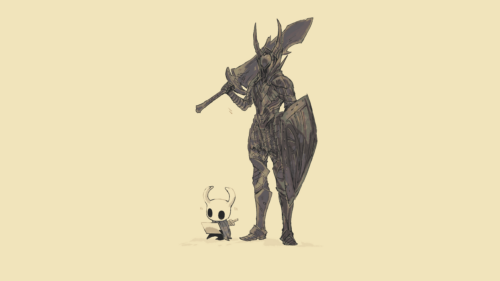 Hollow Knight and Dark Souls Knight Artistic Illustration PC Wallpaper