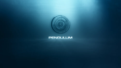 Pendulum Electronic Music Logo Minimalist Blue 4K Desktop Wallpaper