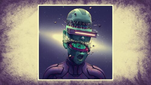 Surreal Cyberpunk Glitch Head Art Digital Illustration 4K Wallpaper
