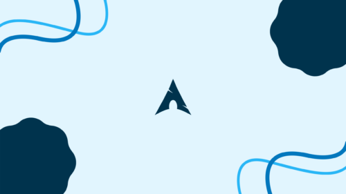Minimalist Arch Linux Logo Abstract Blue Desktop Wallpaper 4K
