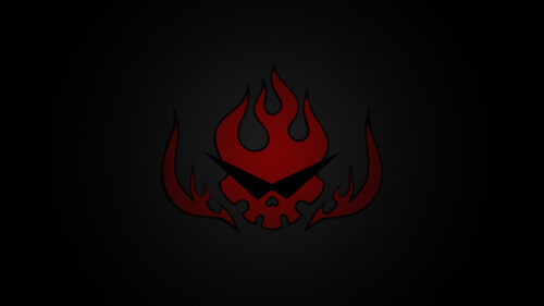 Gurren Lagann Flaming Skull Minimalist Dark PC Wallpaper