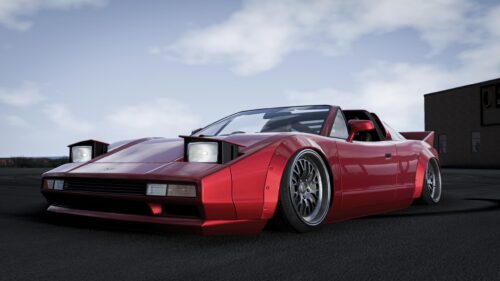 Stunning Modified Red Lotus Esprit Widebody Desktop Wallpaper