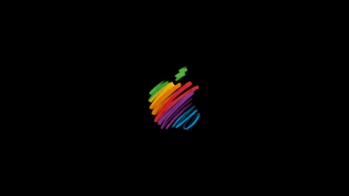 Minimalist Apple Rainbow Brush Stroke Logo 4K PC Wallpaper