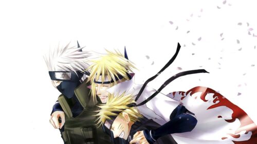 Naruto Uzumaki Minato Namikaze and Kakashi Hatake Anime Desktop Wallpaper