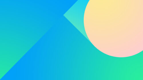 Minimalist Geometric Blue and Peach Abstract PC Wallpaper